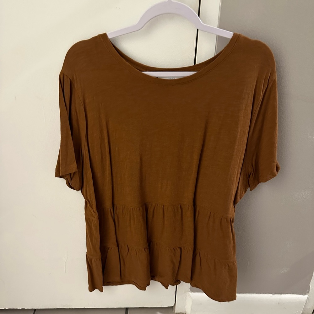 Burnt orange peplum top